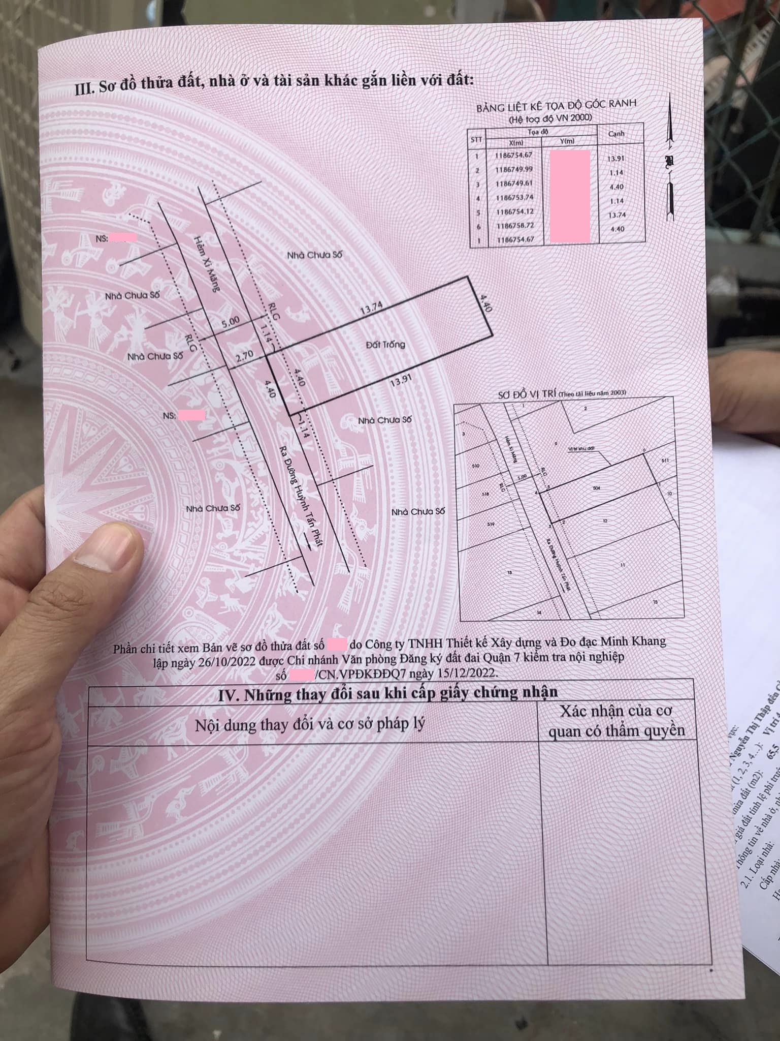 Cần bán lô ĐẤT thổ cư vuông vức rất đẹp, đường Huỳnh Tấn Phát Quận 7