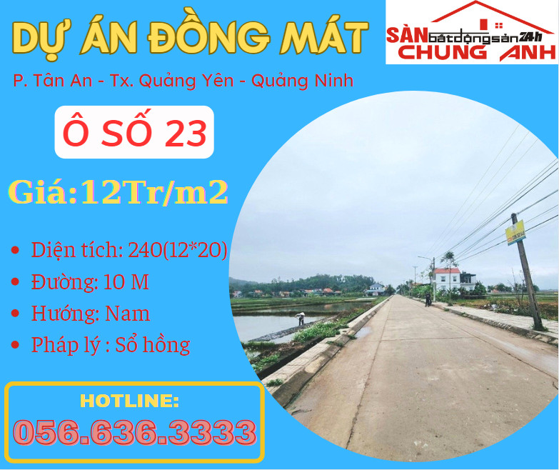 BÁN ĐẤT DỰ ÁN ĐỒNG MÁT - P.TÂN AN - Tx.QUẢNG YÊN - QUẢNG NINH