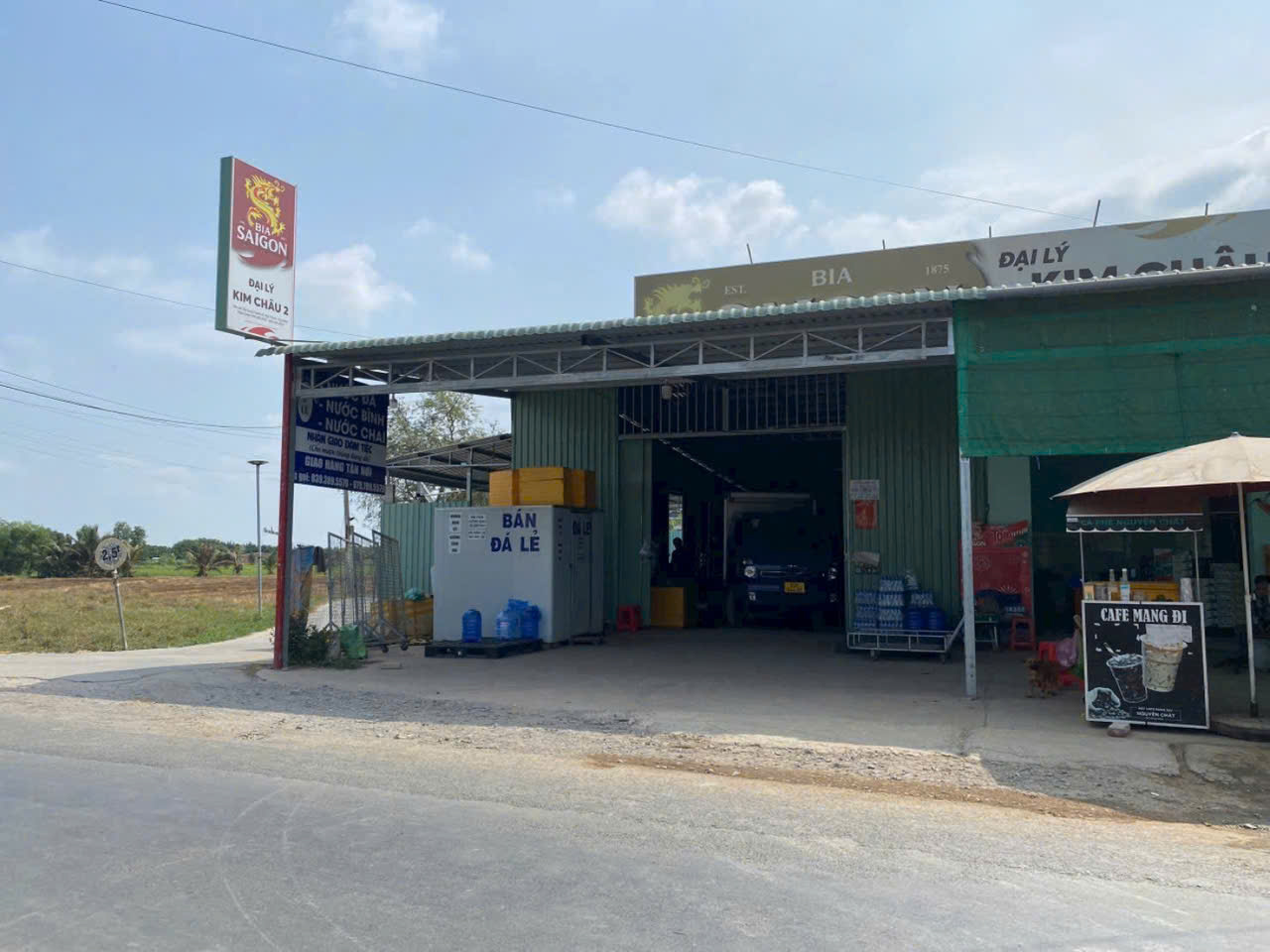 Tổng diện tích 415 m² THỔ CƯ, ĐẤT 2 MẶT TIỀN + làm KHO SẴN 250m²