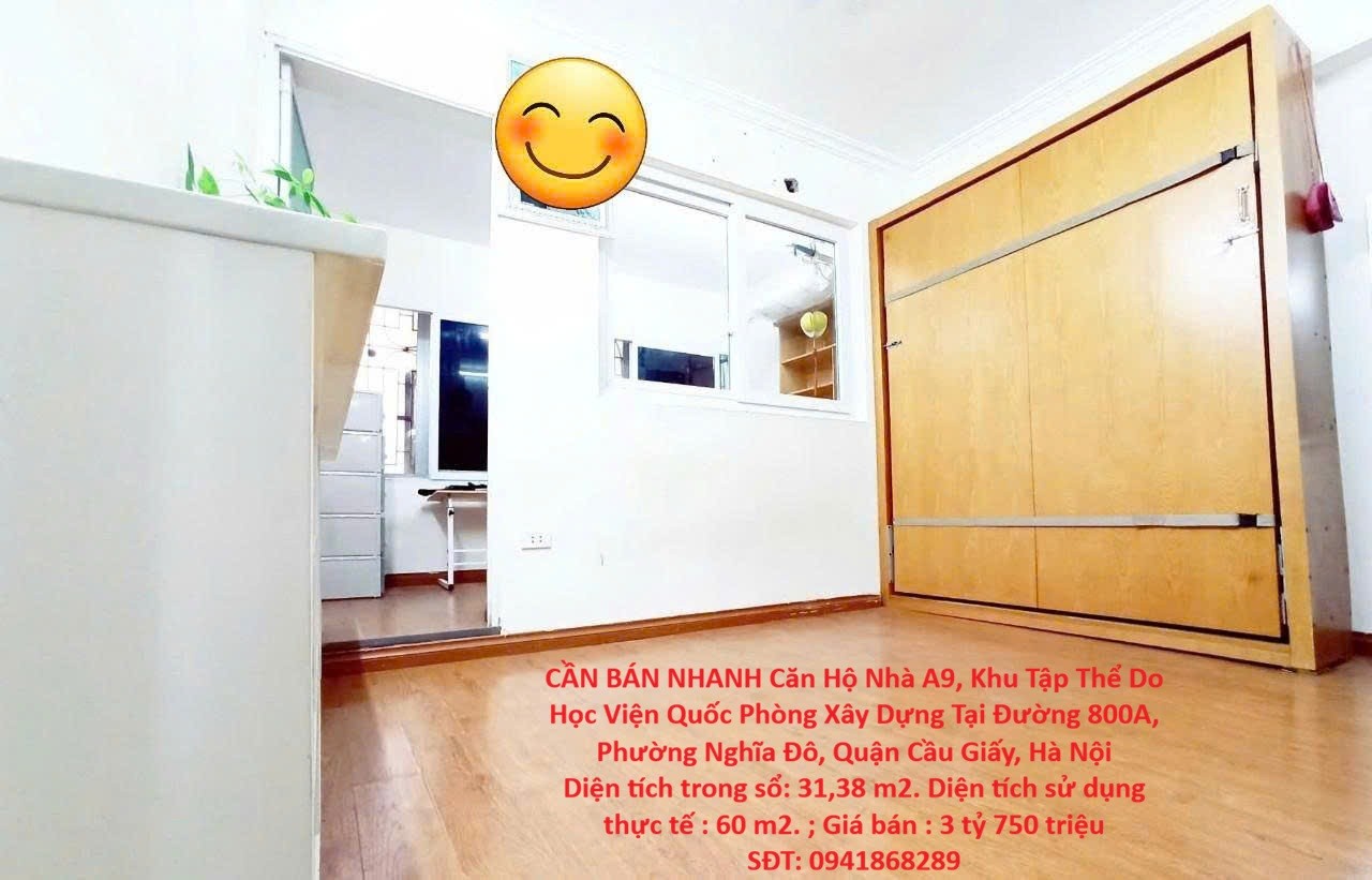 CẦN BÁN NHANH Căn Hộ Nhà A9, Khu Tập Thể Do Học Viện Quốc Phòng Xây Dựng Tại Q.