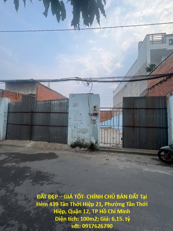 ĐẤT ĐẸP – GIÁ TỐT- CHÍNH CHỦ BÁN ĐẤT Tại Phường Tân Thới Hiệp, Quận 12, TP Hồ