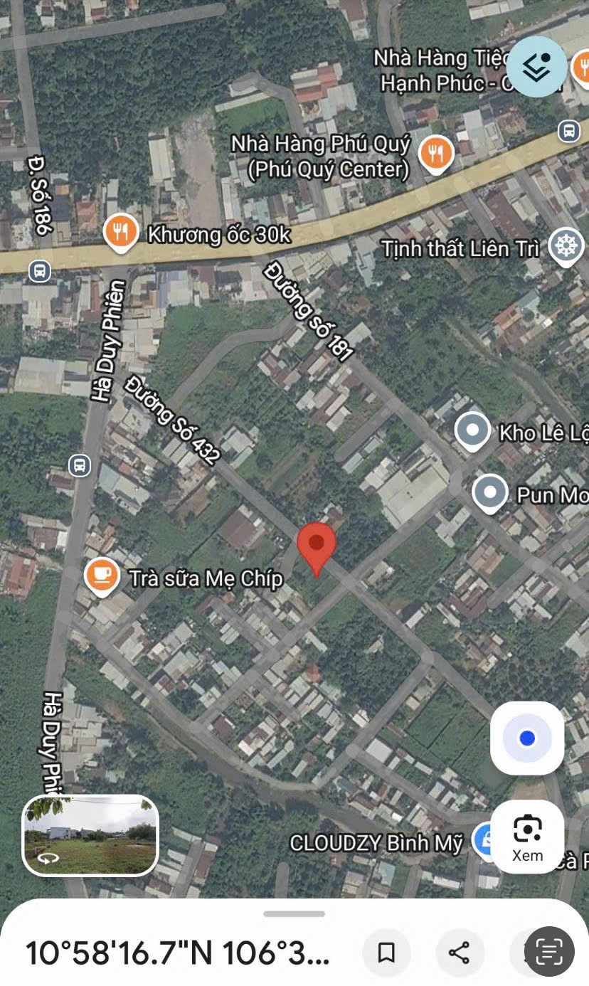 HOT HOT – CHÍNH CHỦ CẦN BÁN LÔ ĐẤT- MẶT TIỀN Tại Đ. 432, X.Bình Mỹ, H.Củ Chi,