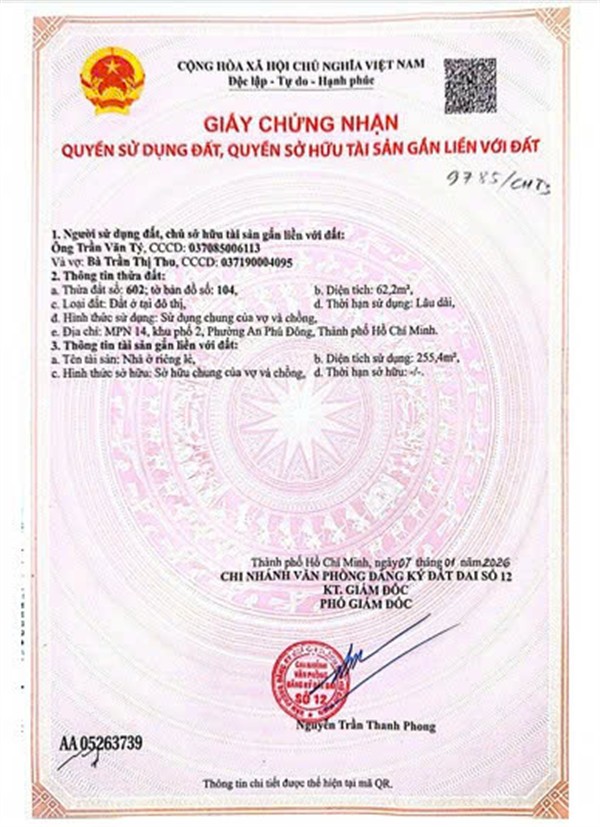 CHÍNH CHỦ Cần Bán CĂN HỘ DỊCH VỤ - MẶT TIỀN Vườn Lài Phường An Phú Đông, Quận