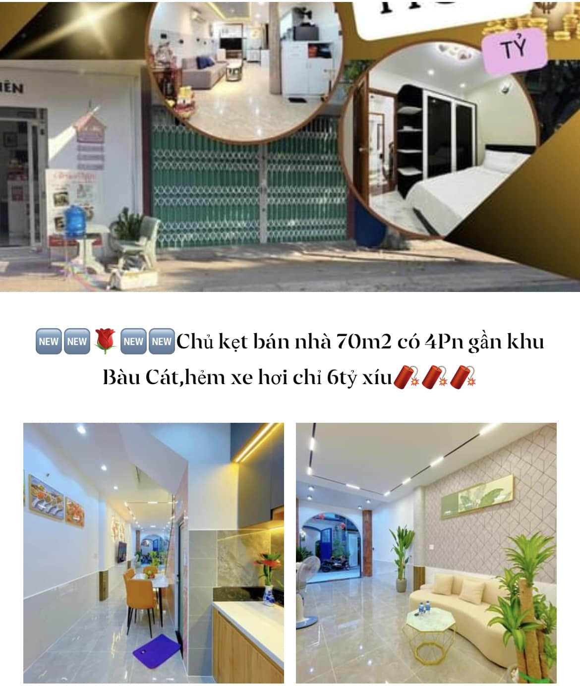 Giảm còn 6tỷ xíu,nhà 70m2 hẻm xe hơi thông,gần đường Âu Cơ,Đồng Đen,...