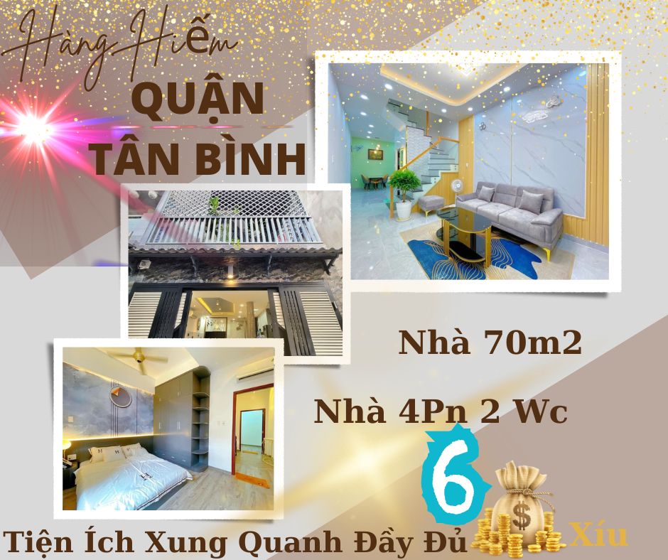 Hàng HIẾM mới kiếm được,Nhà 70m2 hẻm ô tô nhỉnh 6tỷ,gần chợ Tân Bình,ngã 4 7 Hiền