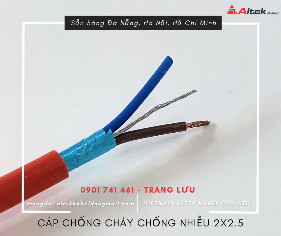 Cáp chống cháy chống nhiễu 2x2.5mm2