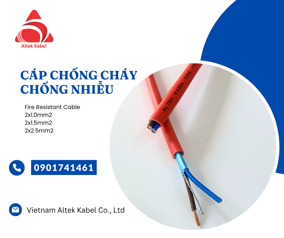 Dây tín hiệu chống cháy chống nhiễu Altek Kabel 2 lõi