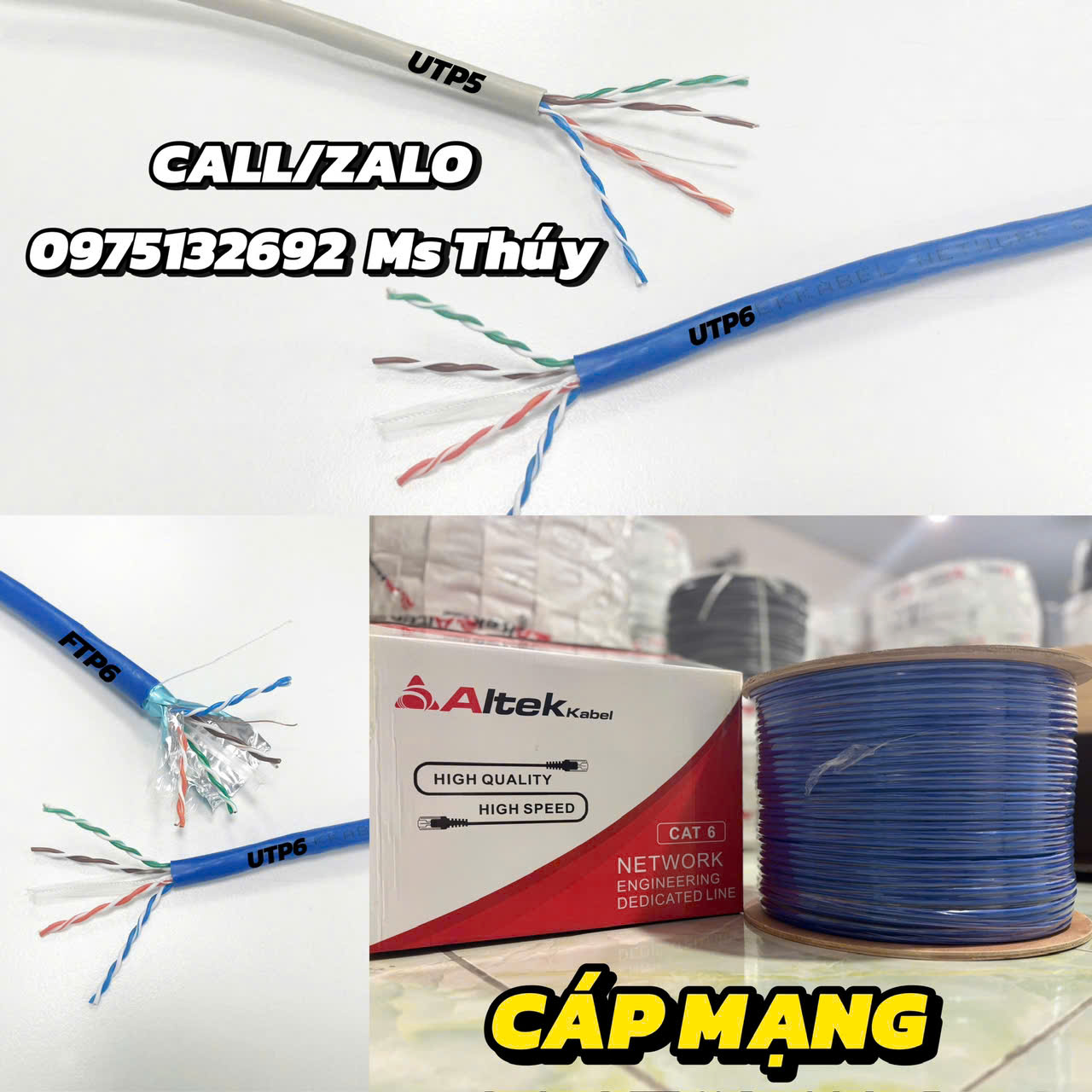 Cáp mạng UTP Cat5e, UTP Cat6