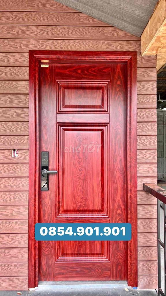 Cửa thép vân gỗ 1 cánh cao cấp