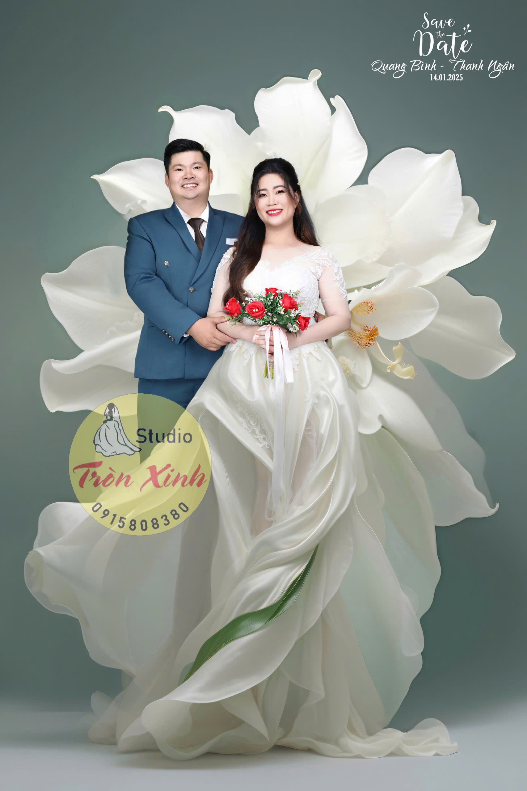 Chụp ảnh studio cho dâu rể ngoại cỡ tại tròn xinh