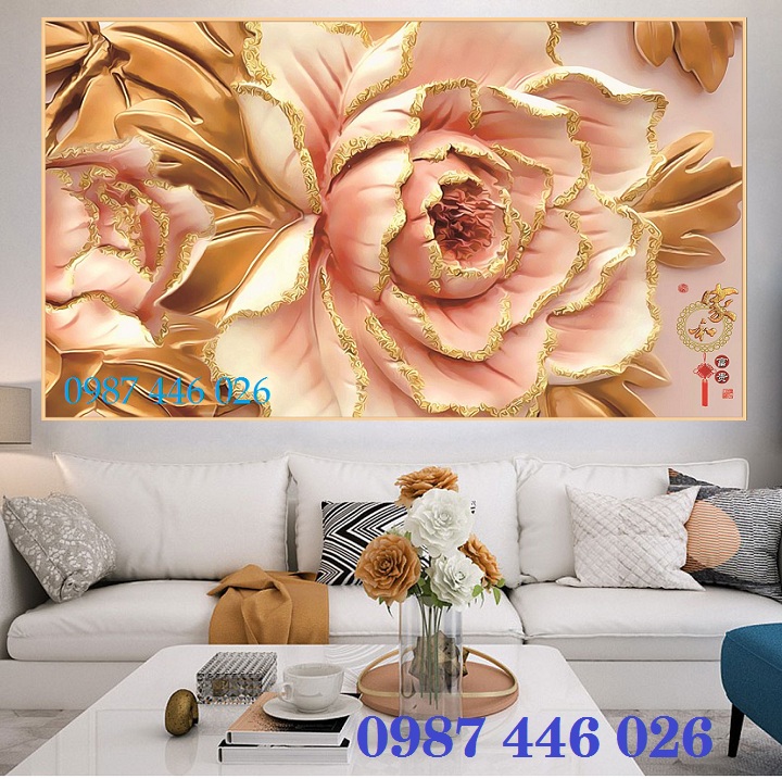 Gạch tranh hoa 3d trên tường HP89272