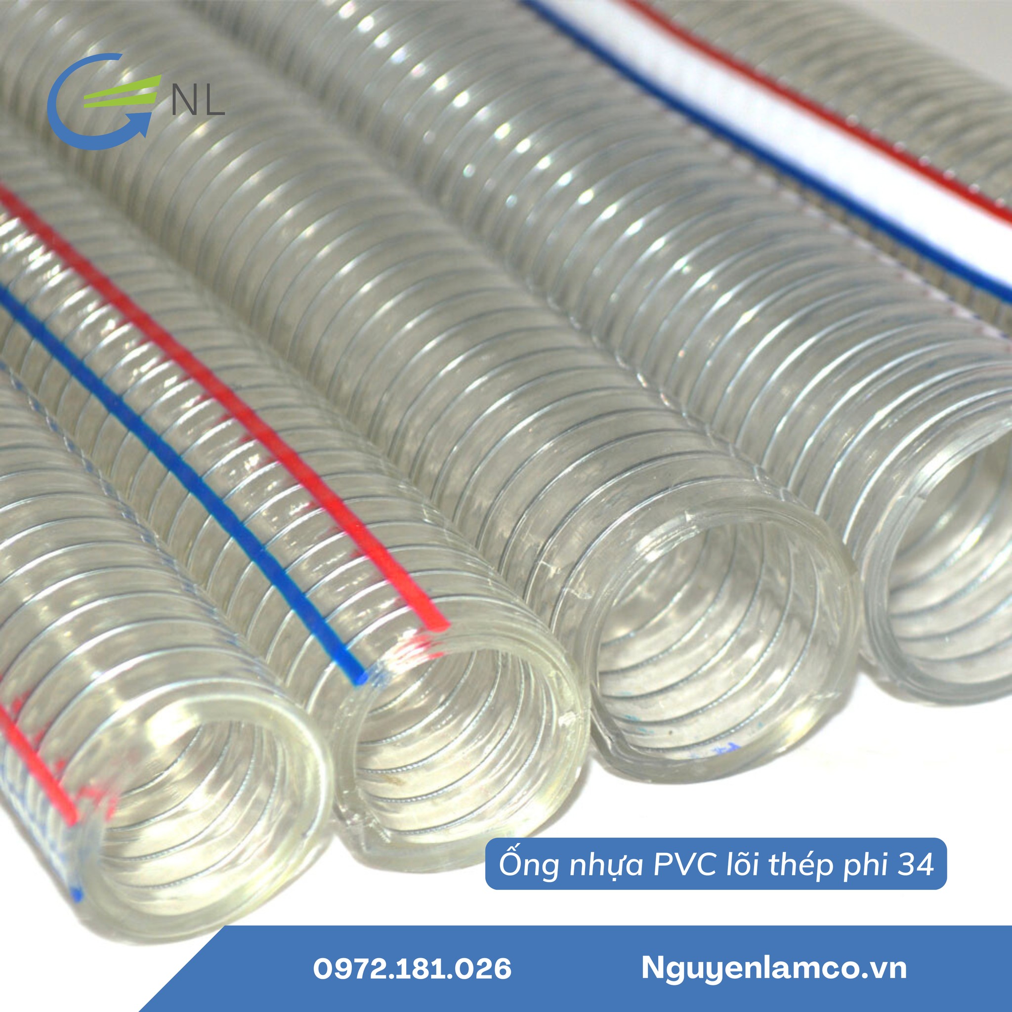 ỐNG NHỰA PVC LÕI THÉP PHI 34 CHỊU NHIỆT ĐỘ CAO