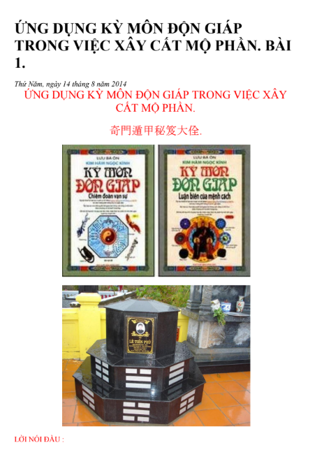 Ứng DụngKỳ Môn Độn Giáp