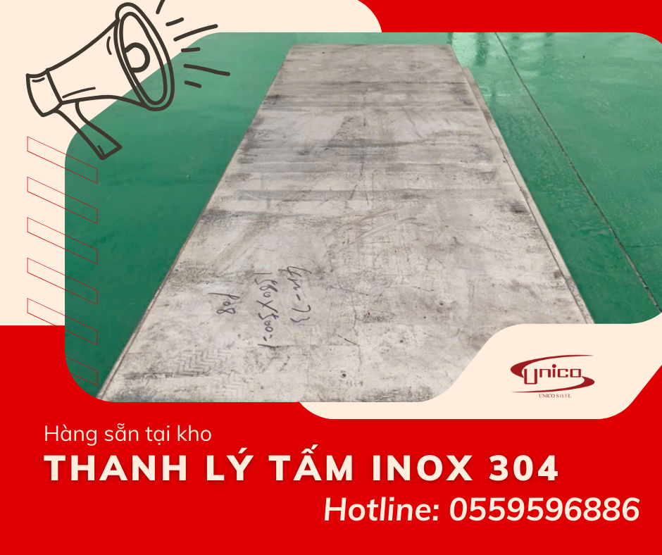 Thanh lý Tấm Inox 304 - Unico Steel