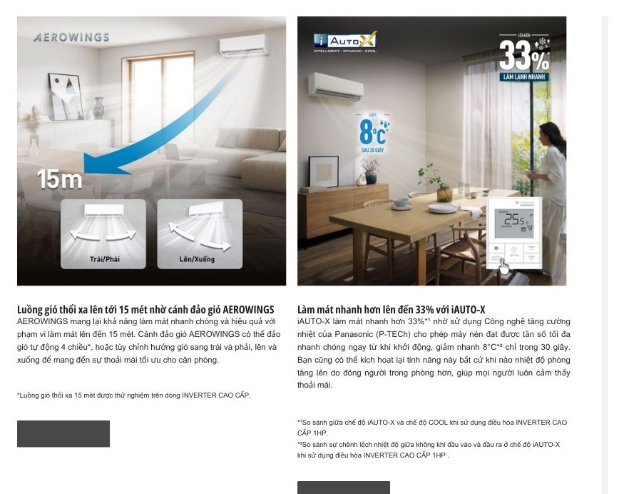 Máy lạnh treo tường Panasonic cho phòng khách