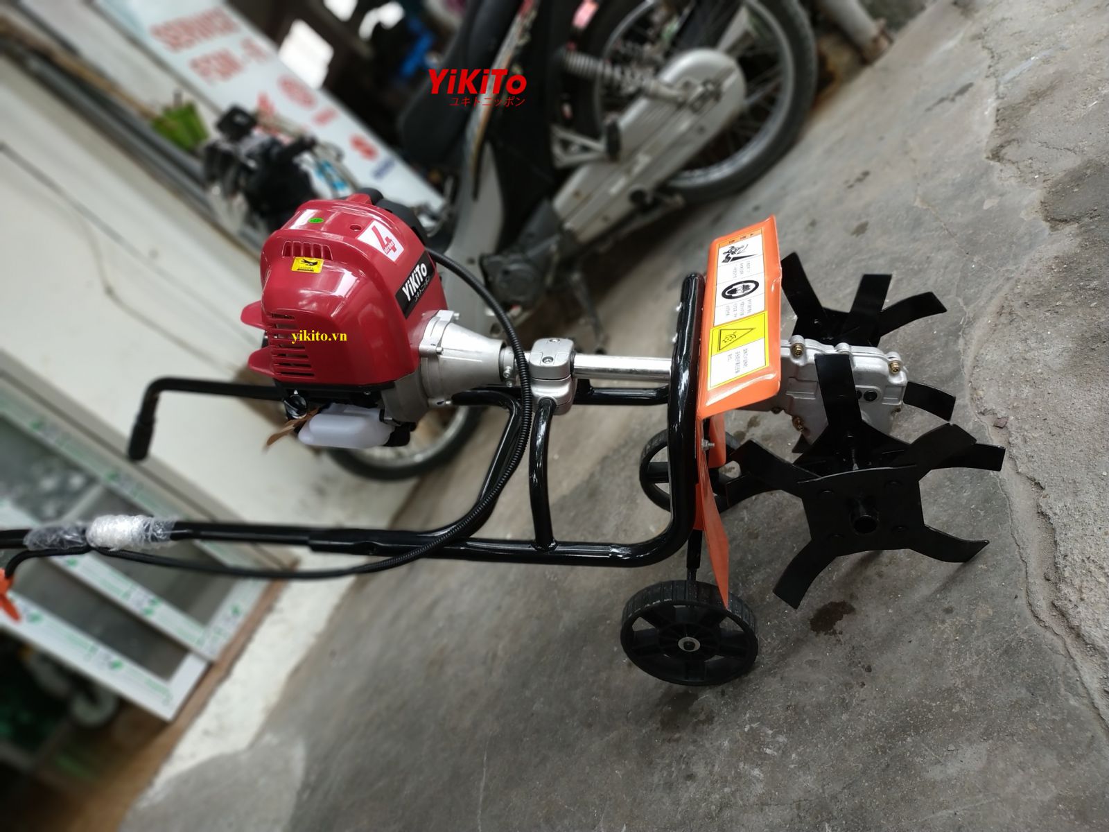 Combo máy xạc cỏ, xới đất đẩy tay YIKITO GX50 mini. 
