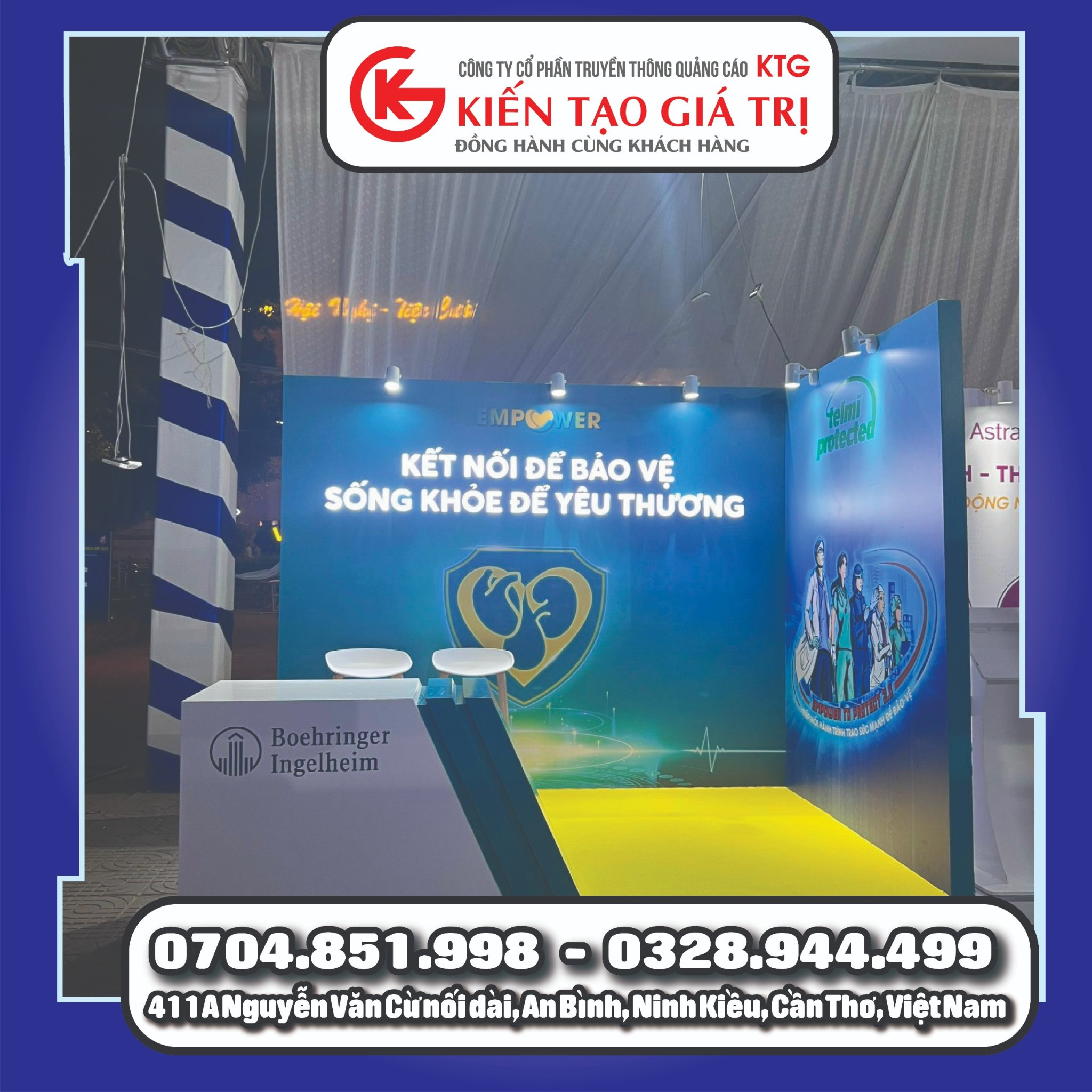 thi công backdrop và booth sự kiện tại cần thơ