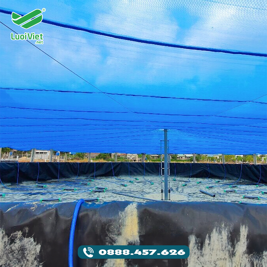 Lưới che nắng HDPE dành cho hồ nuôi tôm