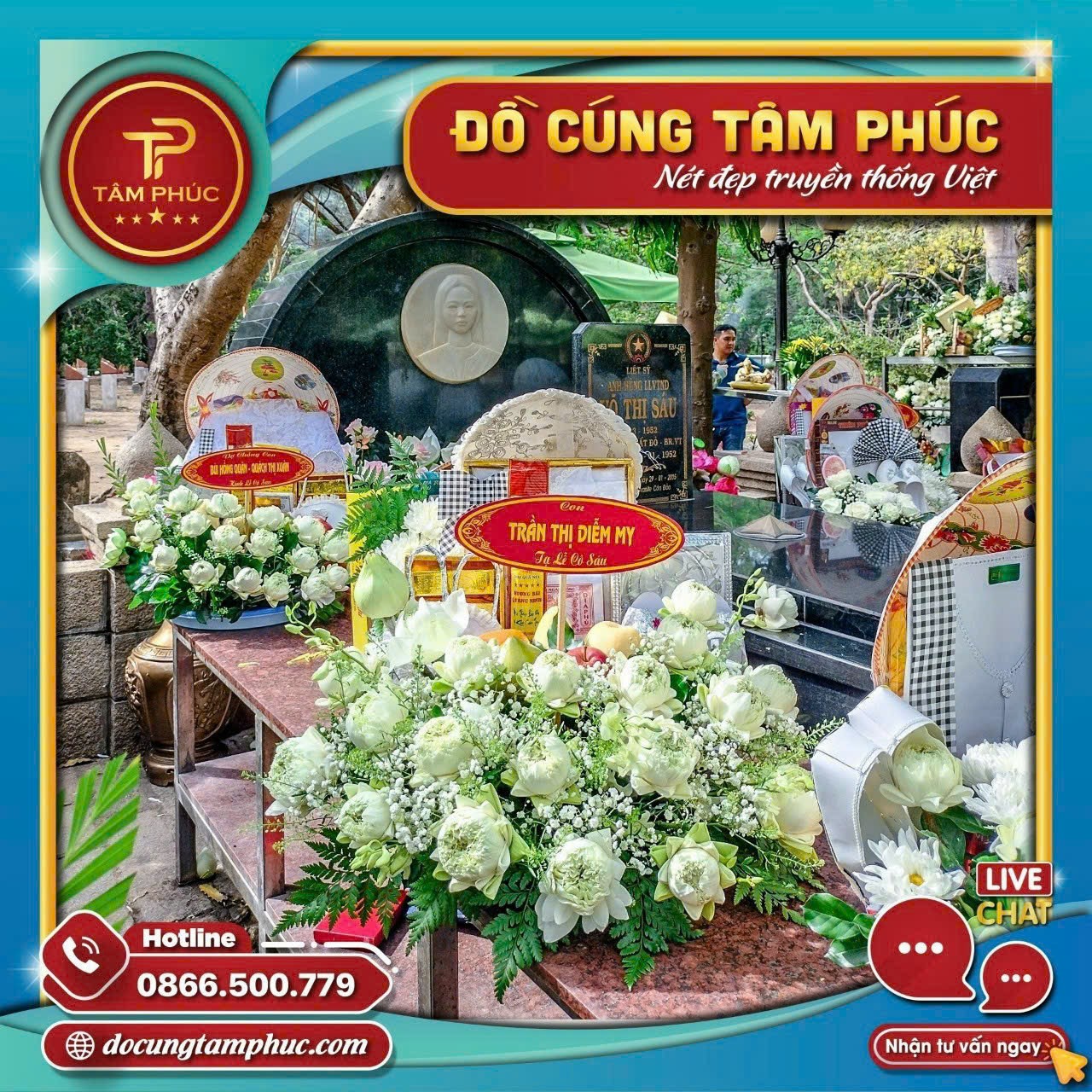 Mâm cúng Cô Sáu và các Chiến Sĩ Côn Đảo.