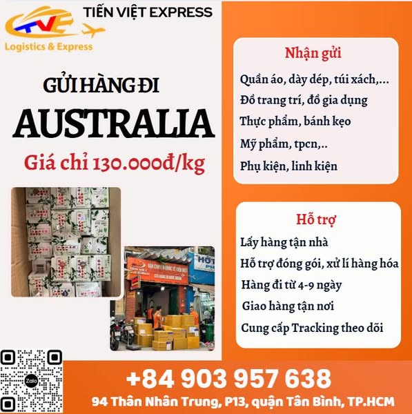 Gửi hàng đi Úc- Tiến Việt Express