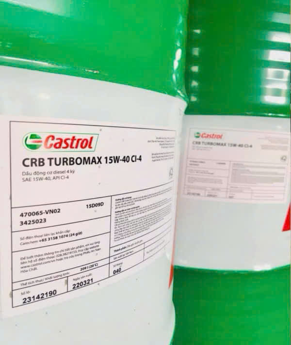 Nhớt Castrol CRB Turbomax 15W40 CI-4 chính hãng tại TPHCM.