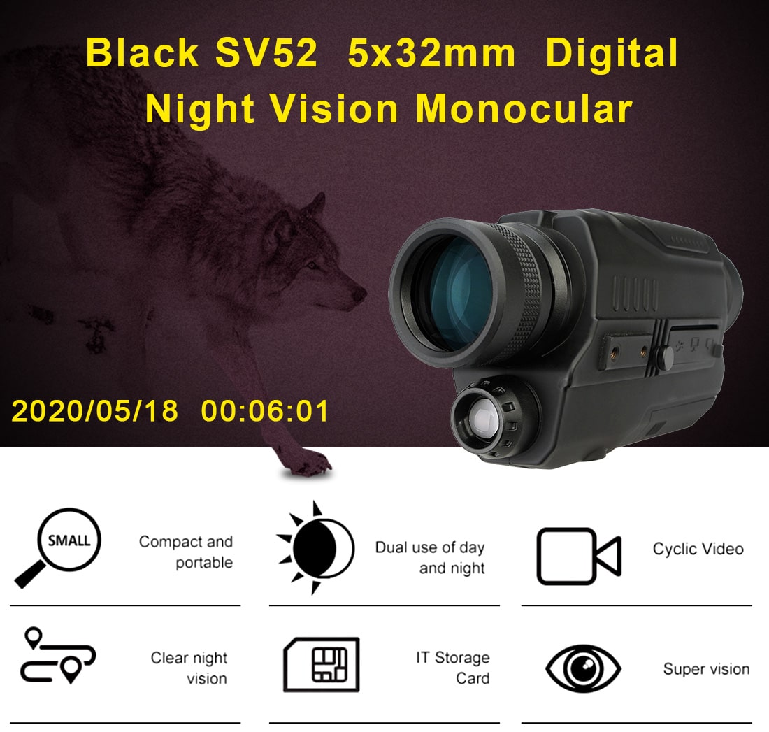 Máy quay ban đêm kỹ thuật số 5×40 một mắt SVBONY SV52