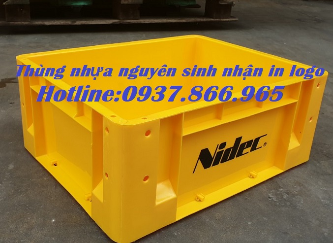 Bán thùng đặc có lỗ thoát khí dưới đáy, thùng nhựa cơ khí, khay nhự