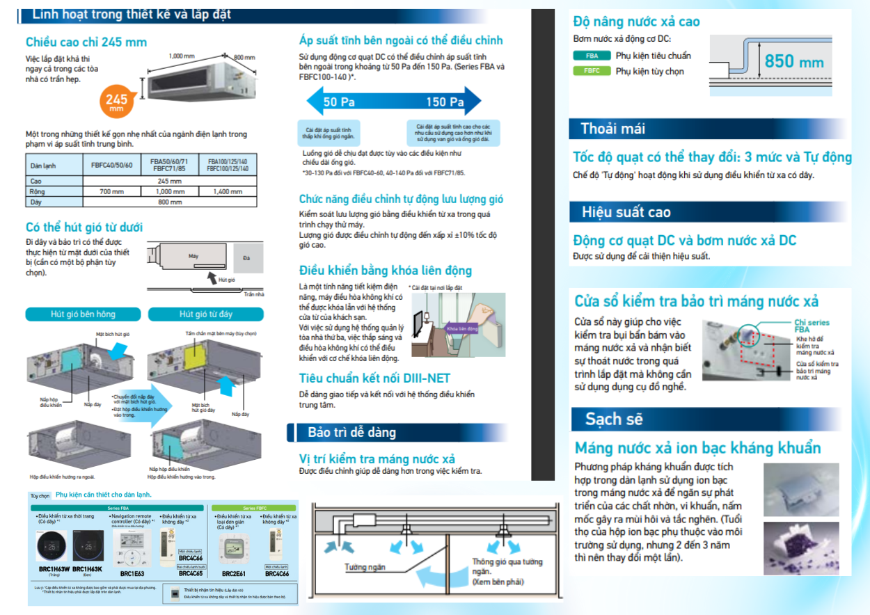 Máy lạnh giấu trần ống gió Daikin - Lắp đặt nhanh