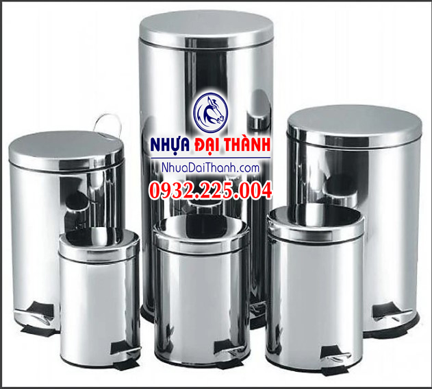 Thùng rác inox đạp chân nhiều dung tích tiện dụng