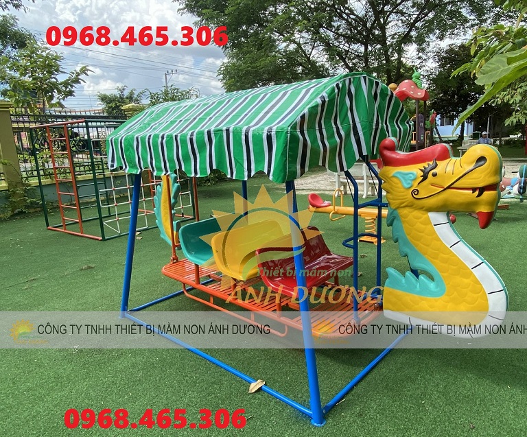 Xích đu treo mầm non, xích đu thuyền rồng sàn lắc cho mầm non