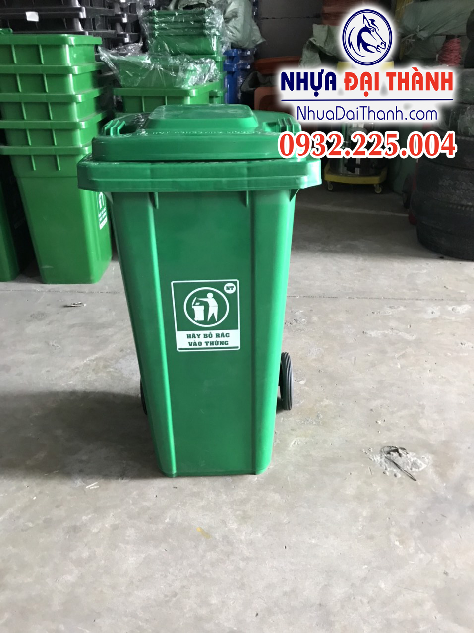 Thùng rác nhựa 120 Lít HDPE nguyên sinh- Nhiều màu