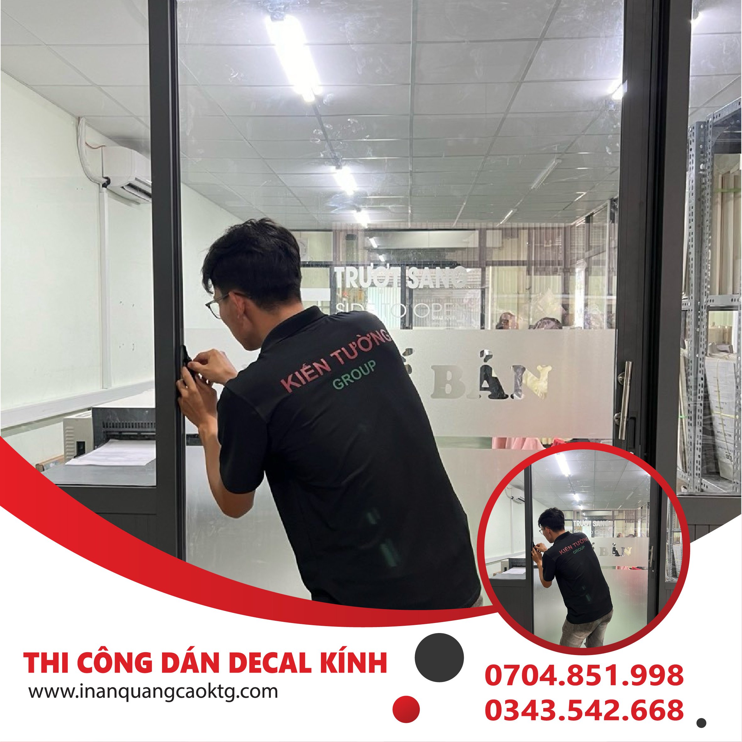 thi công decal dán kính