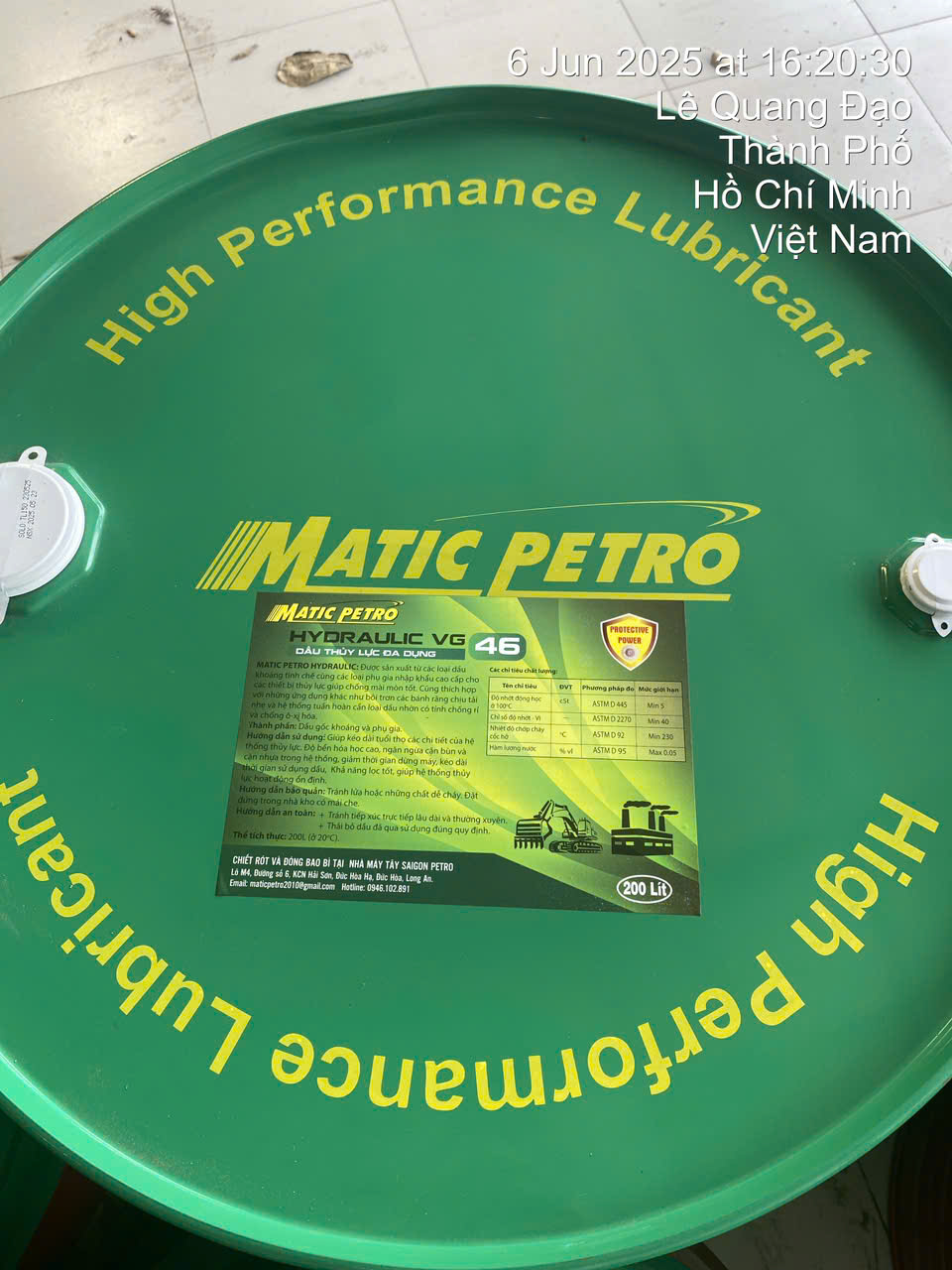 Nhớt Thủy Lực 46 Cho Máy Chấn Tôn.