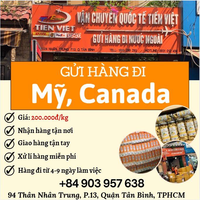 Gửi hàng đi USA, Canada - Tiến Việt Express