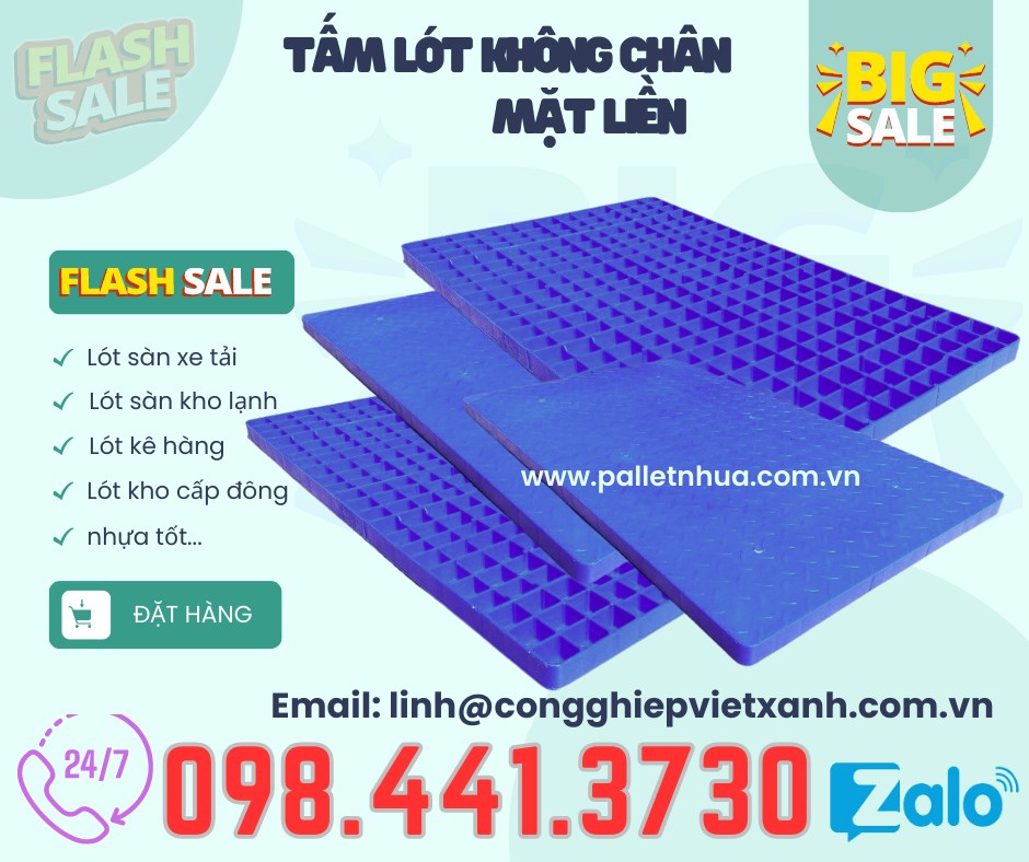 Sàn nhựa không chân mặt liền- sàn nhựa không chân - Pallet nhựa không chân mặt liền