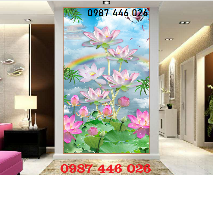 Tranh tường, gạch tranh hoa sen HP8792