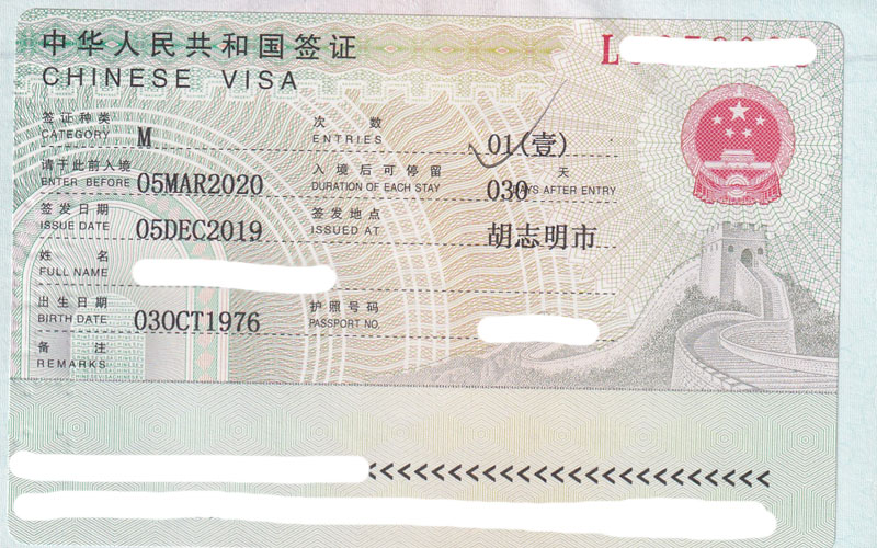 Dịch vụ làm visa công tác Trung Quốc