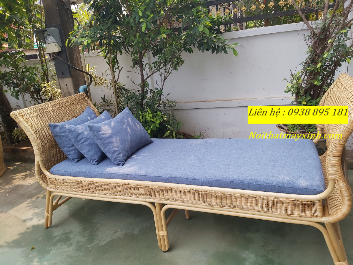 Băng ghế dài sofa mây tre đan
