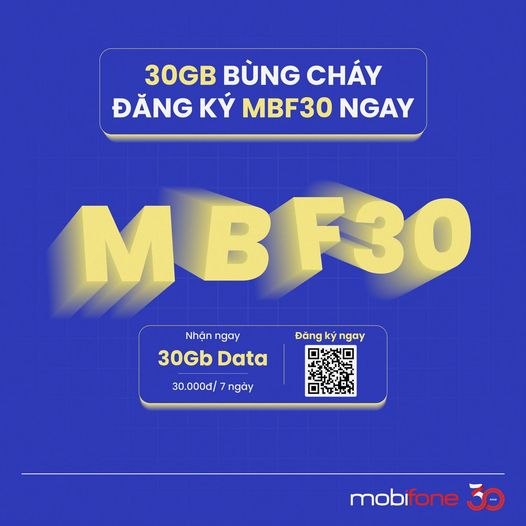 MBF30 – Gói cước Data quốc dân chỉ có trên My MobiFone