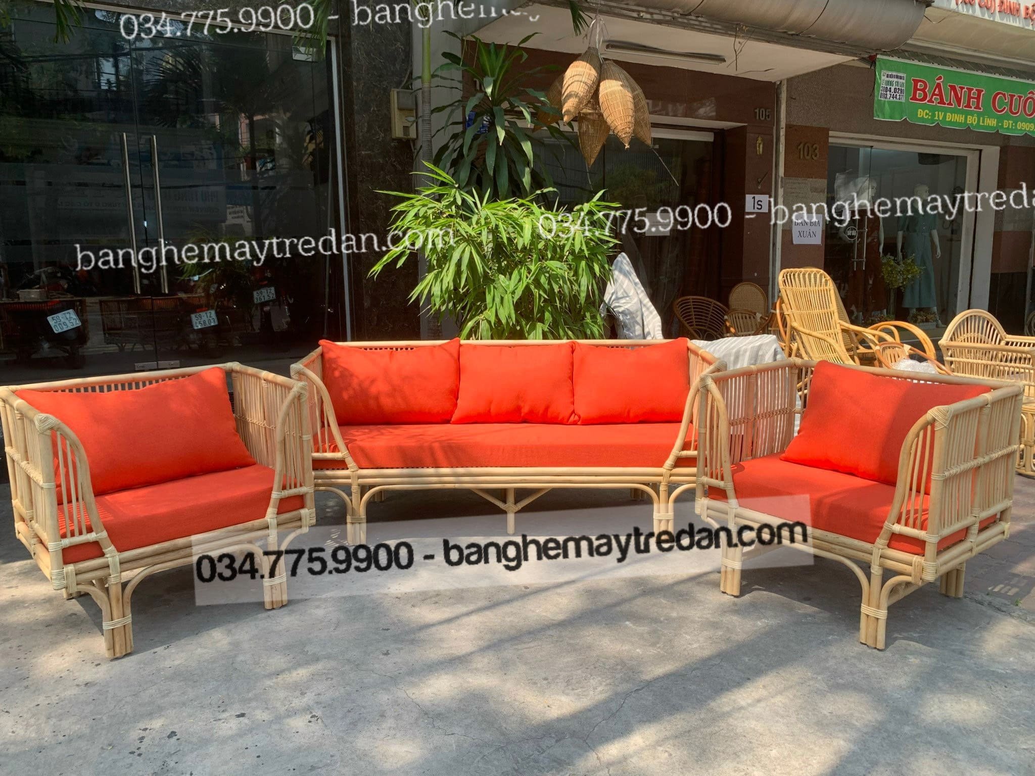 Bộ sofa mây 3 văng rời