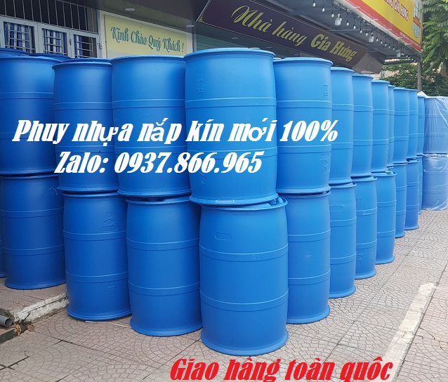Thùng phuy nhựa nguyên sinh, phuy nắp kín, phuy,phuy nhựa, phi nắp mở