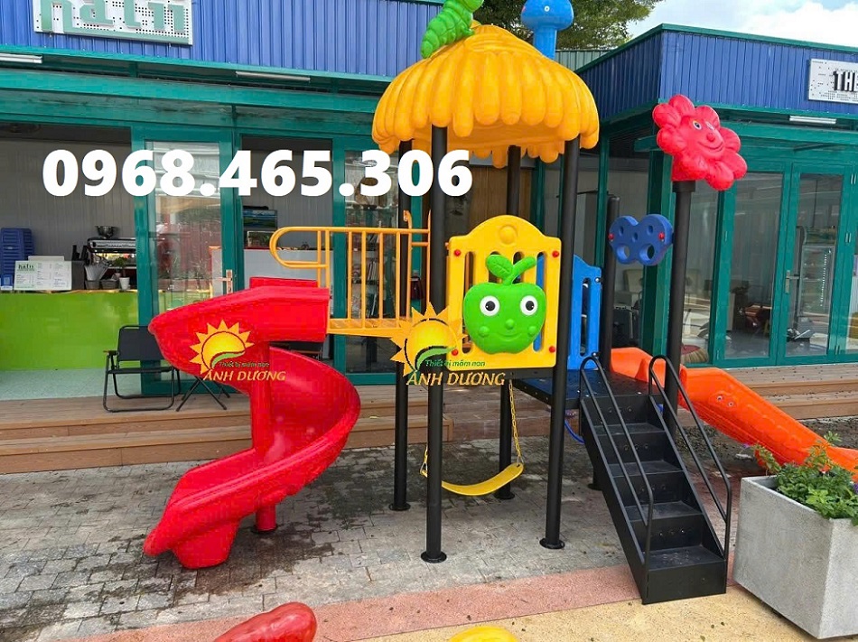 Cầu trượt xích đu trẻ em nhập khẩu, cầu trượt liên hoàn trẻ em