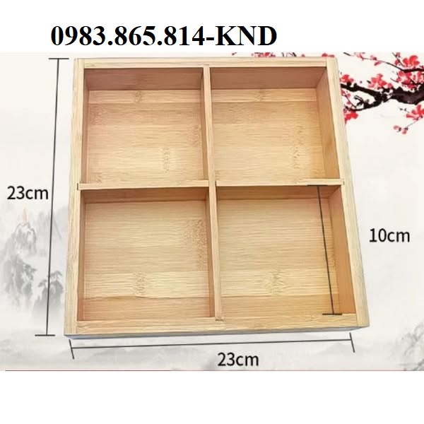 Khay bento gỗ chia ngăn nhà hàng nhật