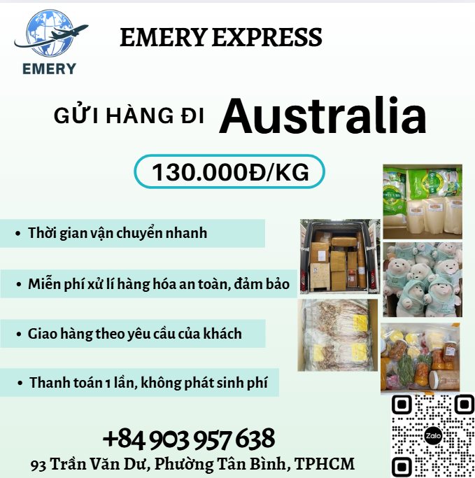 Gửi hàng đi Úc- Emery Express