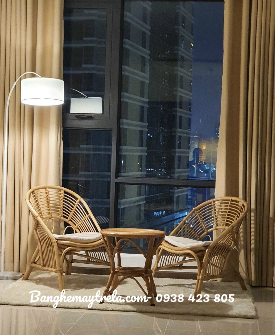 Bàn ghế đơn mây tự nhiên uống trà