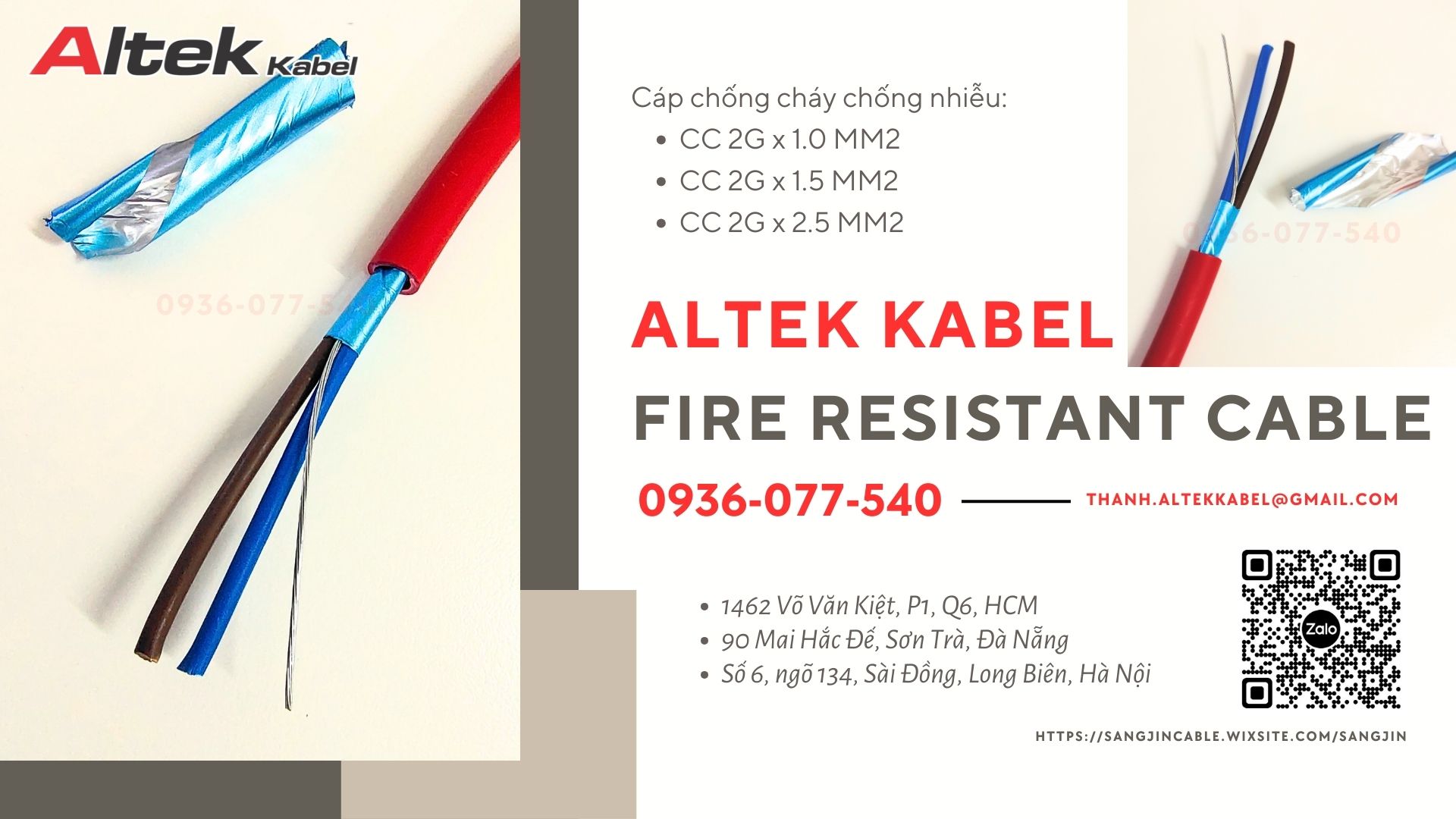 Phân phối cáp chống cháy Altek Kabel 2 x 1.0 mm2 - Fire resistant cable