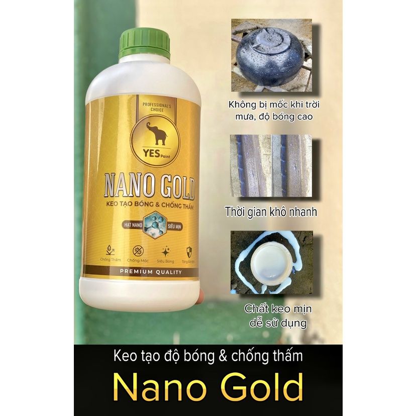 Keo Bóng NaNo Gold Chai 1 Lít