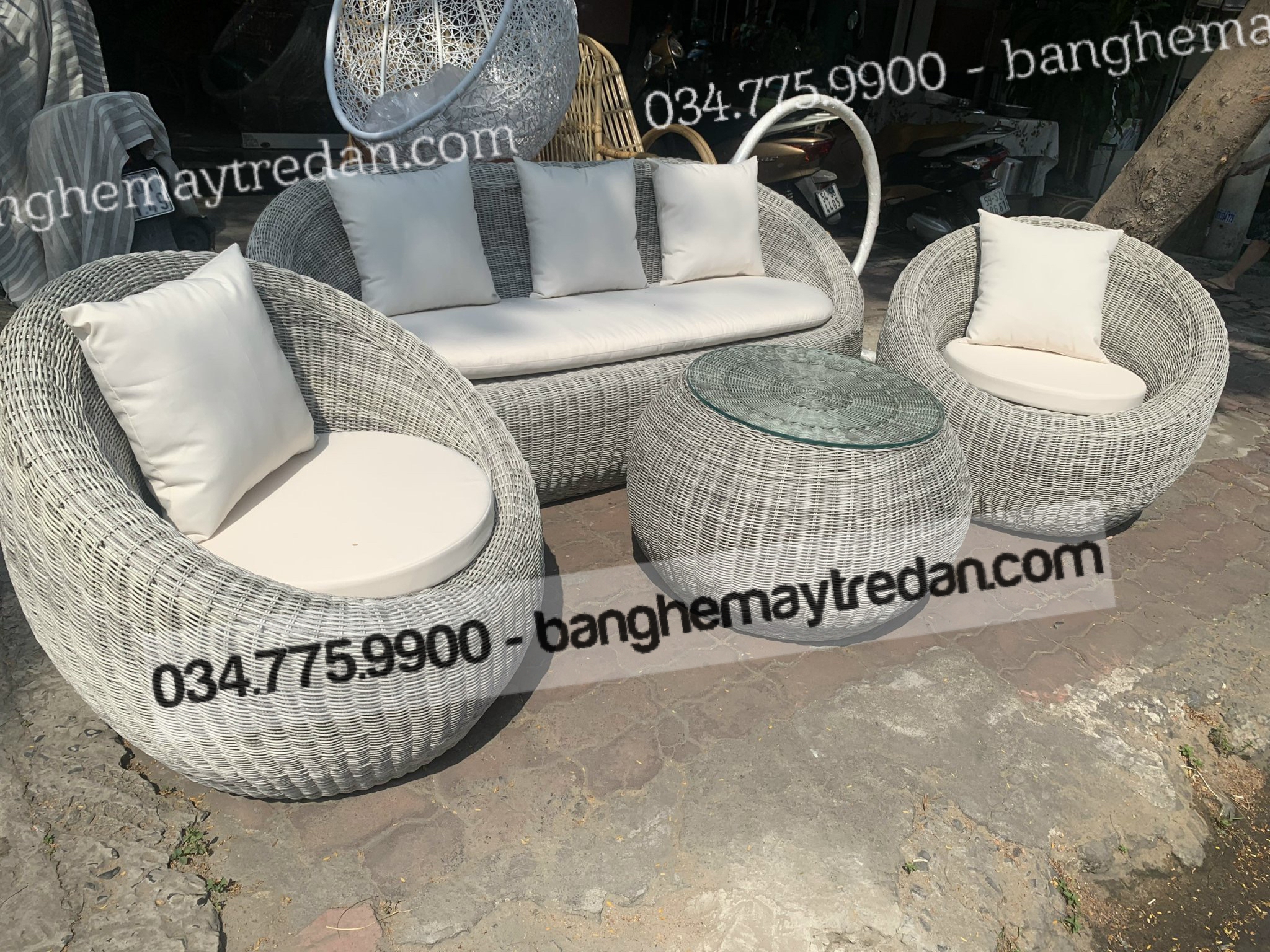 Ghế sofa nhựa giả mây giá rẻ