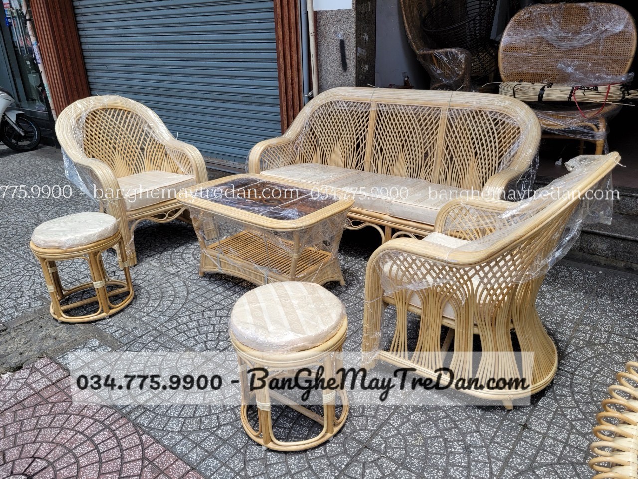 Bộ sofa, salon mây nhẹ nhàng