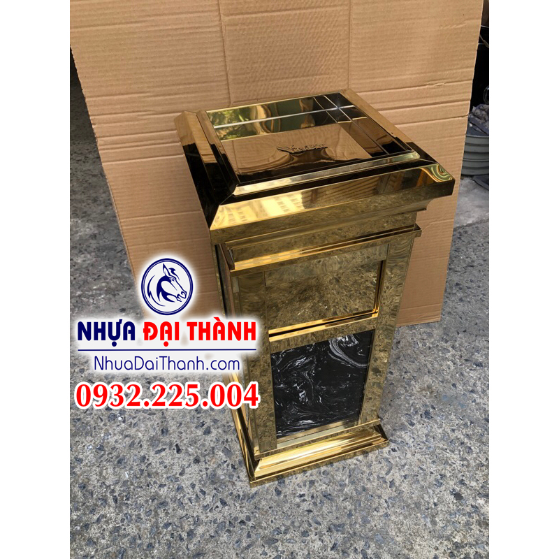 Thùng rác đá hoa cương có đế -Cửa Bên Sang Trọng